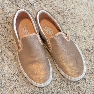 Vans Women's Gold Slip-On Sneakers